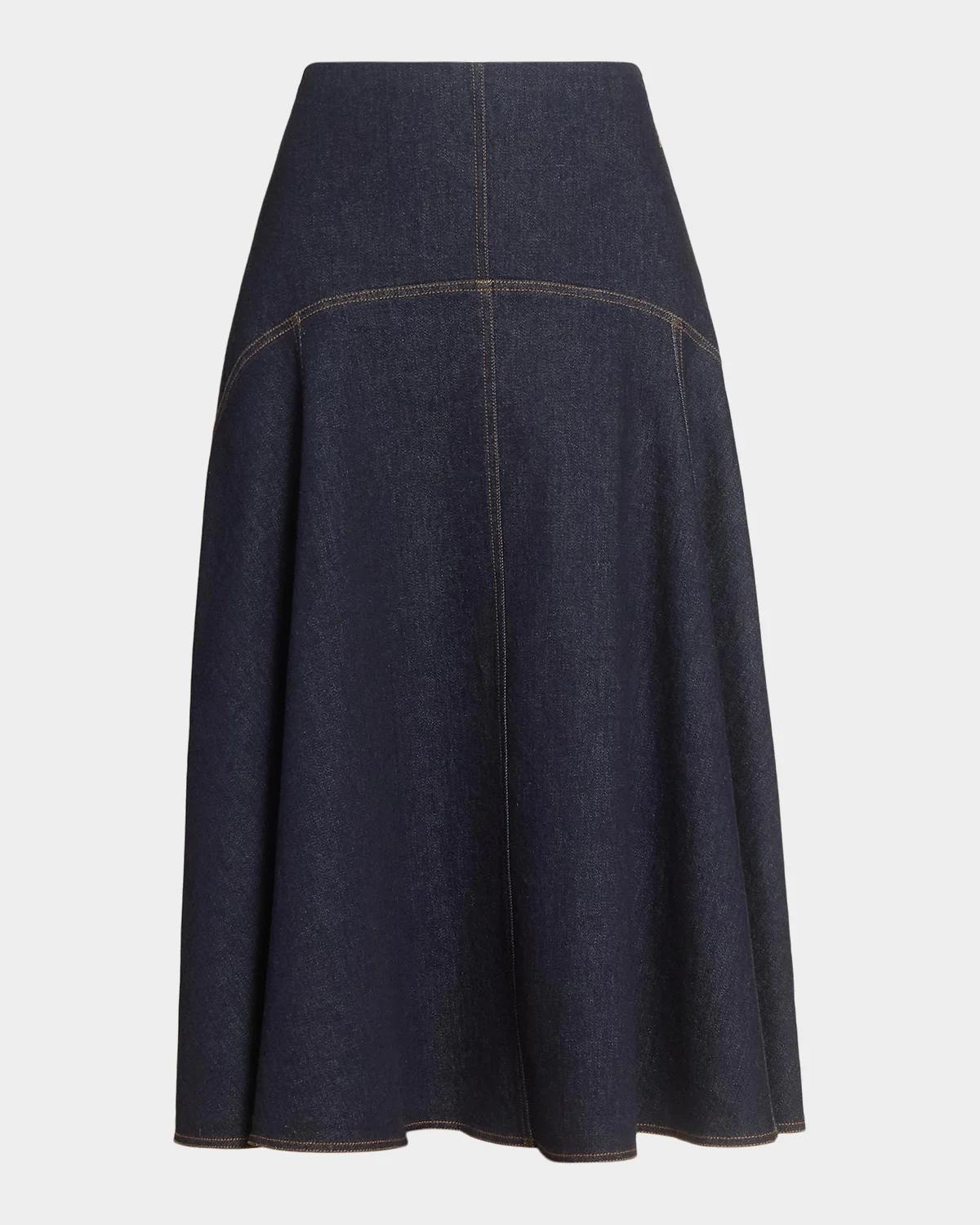 Jacquemus La Jupe Triangle de-Nîmes Denim Midi-Skirt