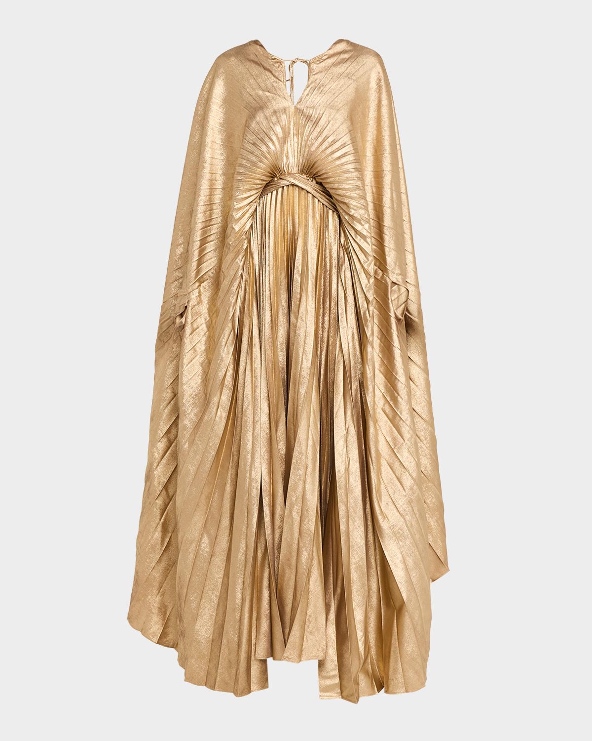Acler Darnhill Pleated Cape Maxi Dress