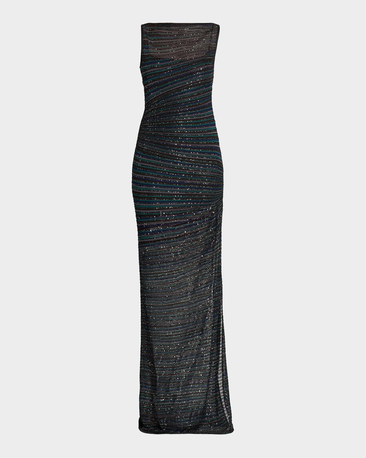 Missoni Metallic Striped Knit Gown