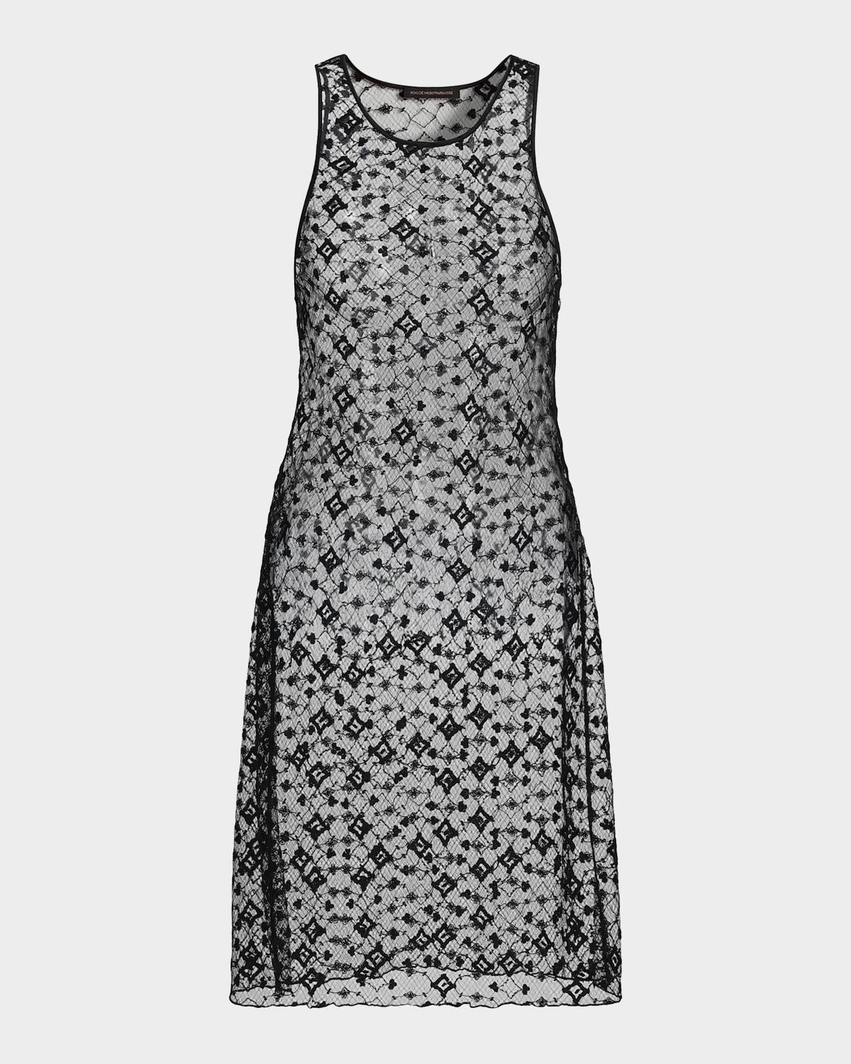 Kiki De Montparnasse Diamond-Embroidered Sheer Midi Dress