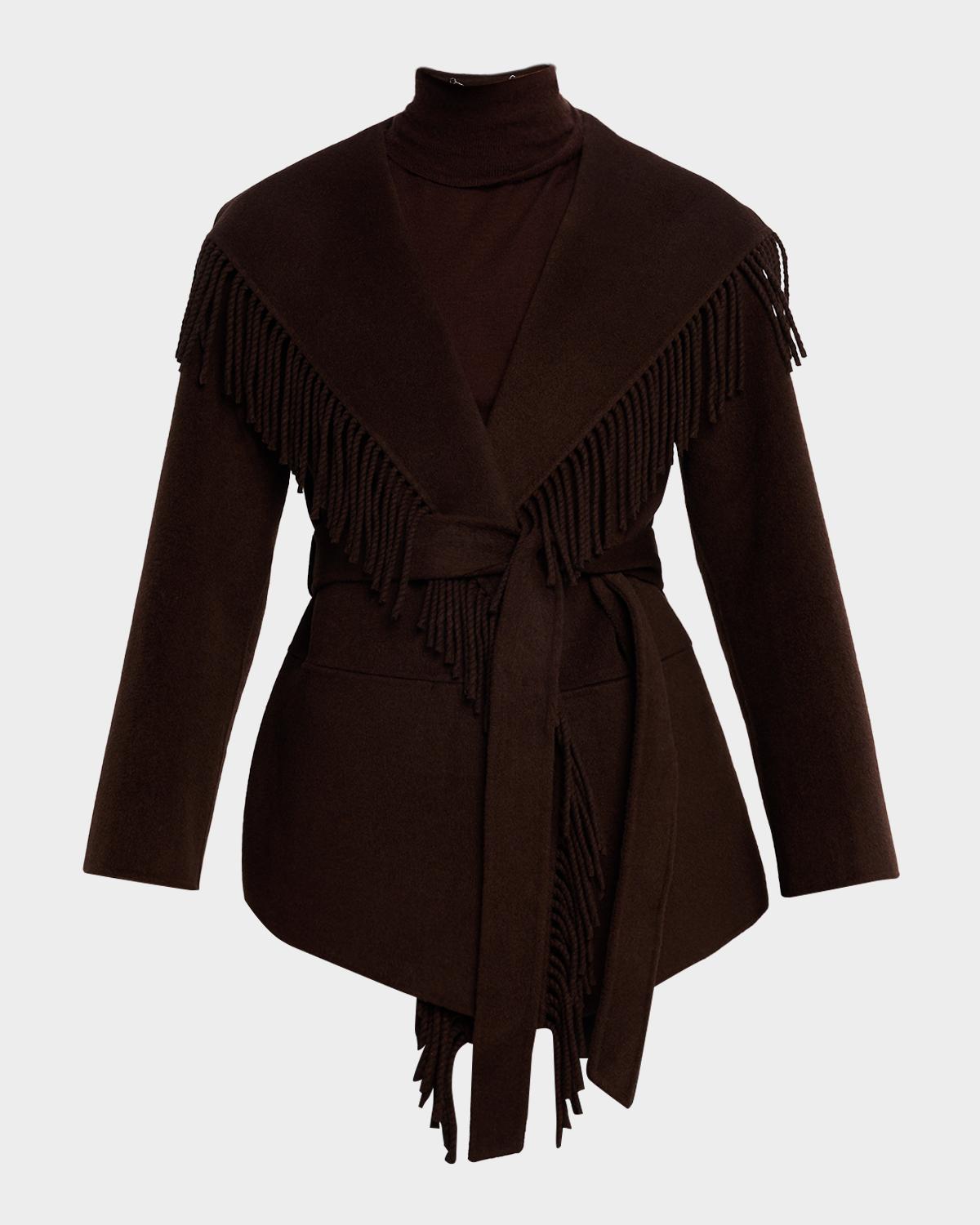 SIMKHAI Rowen Fringe Wool Jacket