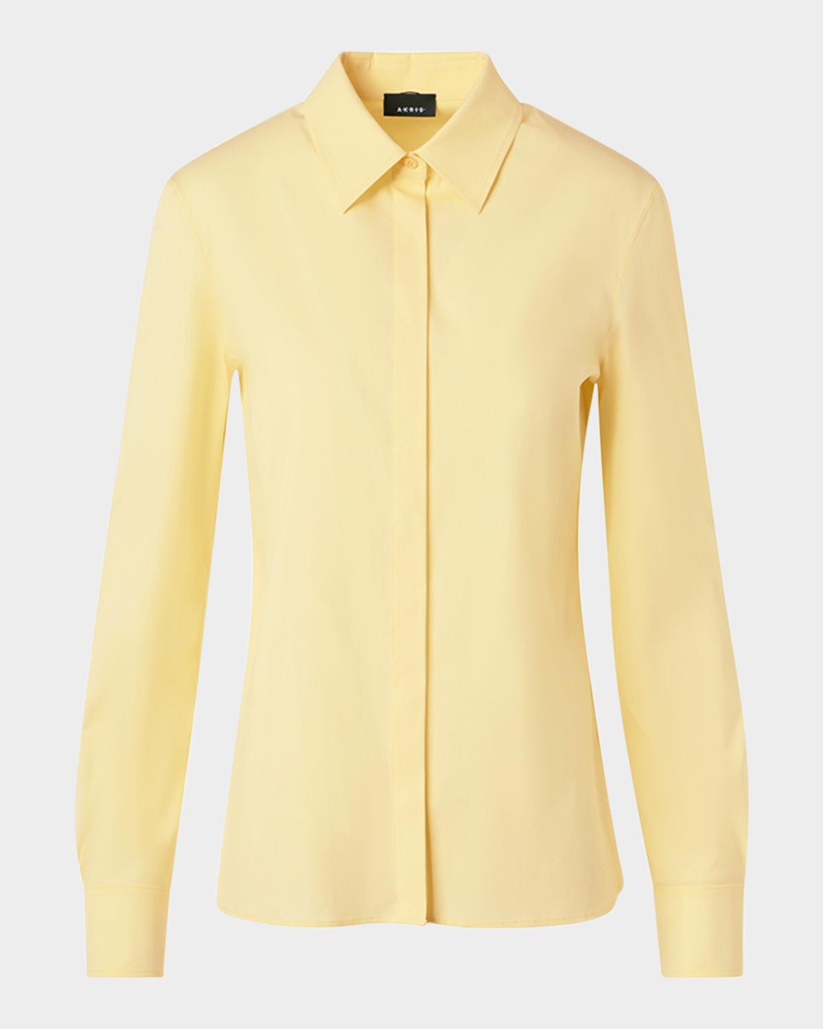 Akris Stretch Poplin Button-Front Shirt