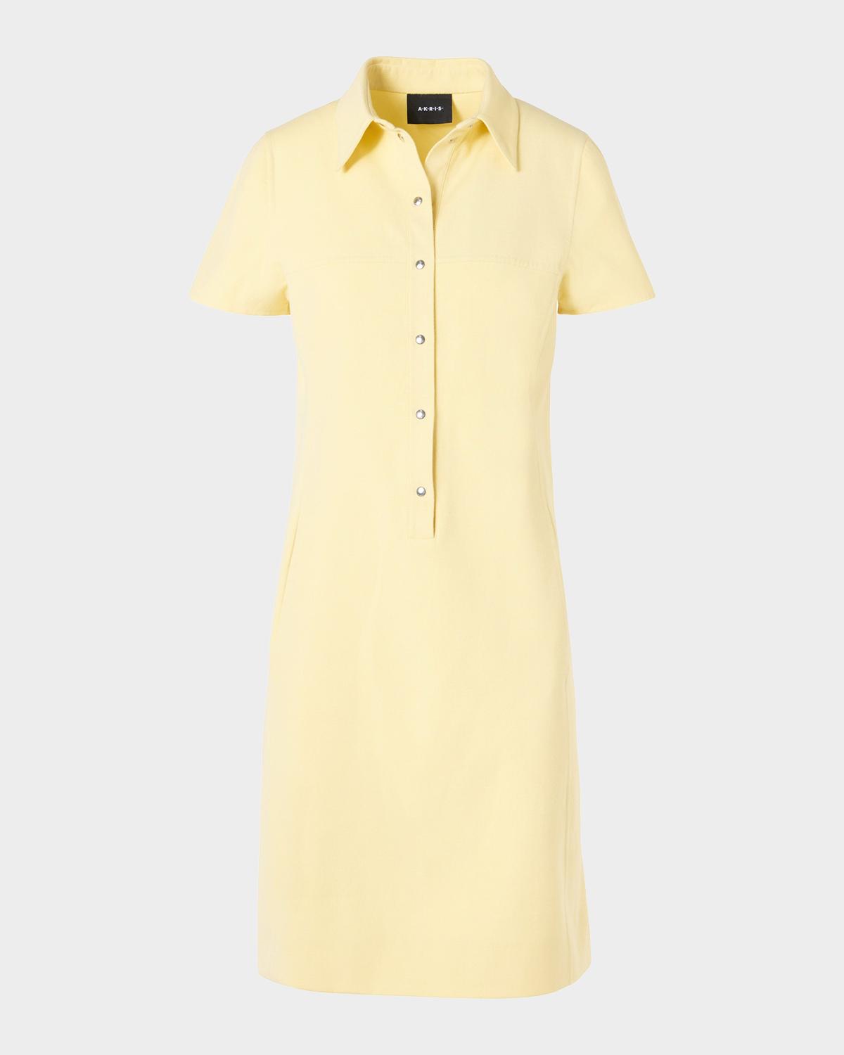Akris Short-Sleeve Cotton-Silk Polo Dress