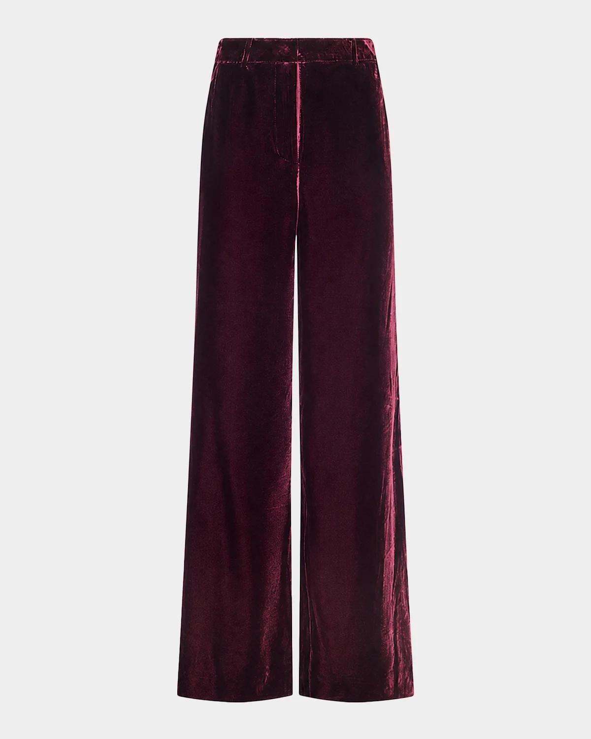 L 'AGENCE Pilar Velvet Wide-Leg Pants