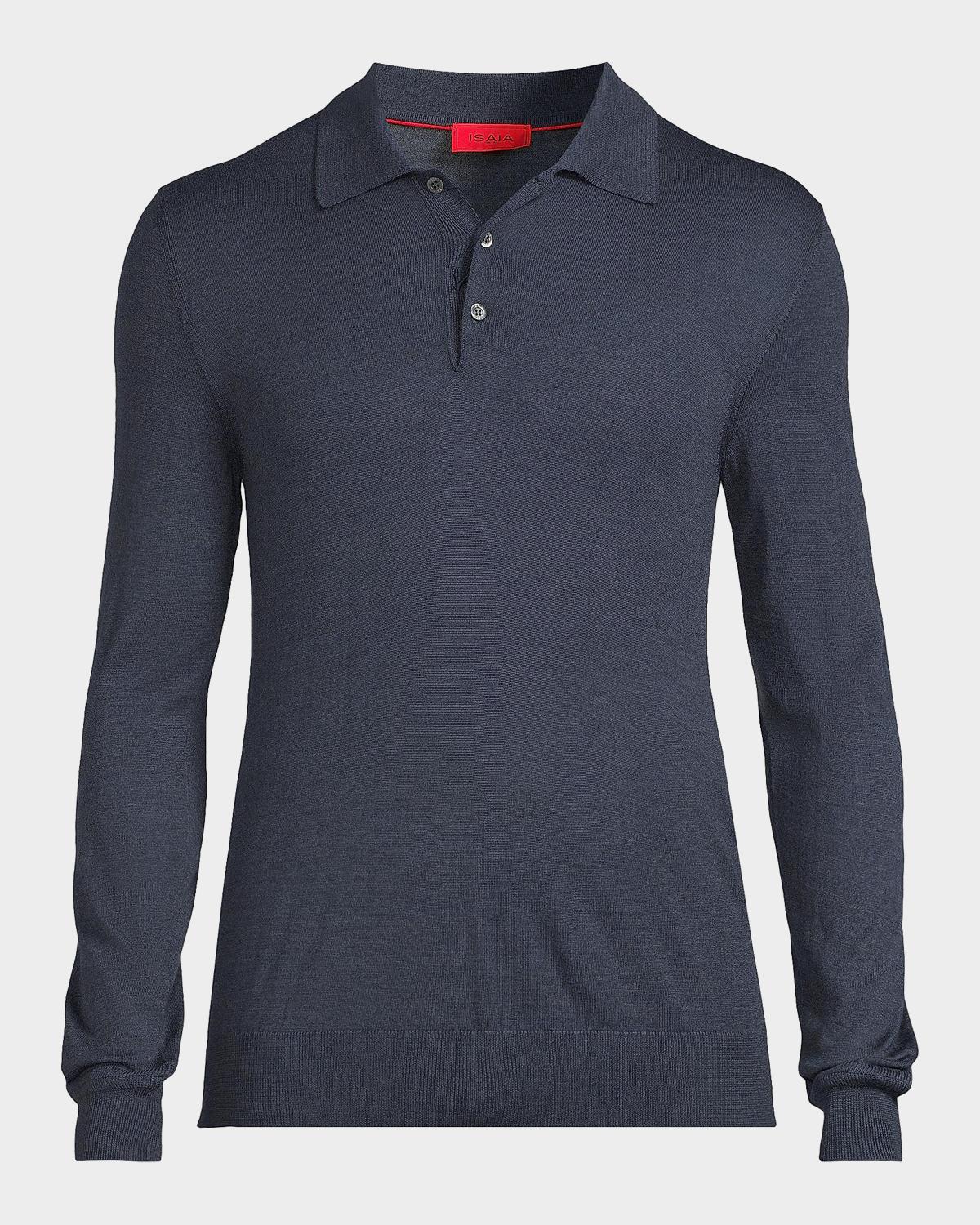 Isaia Men's Wool Polo Sweater