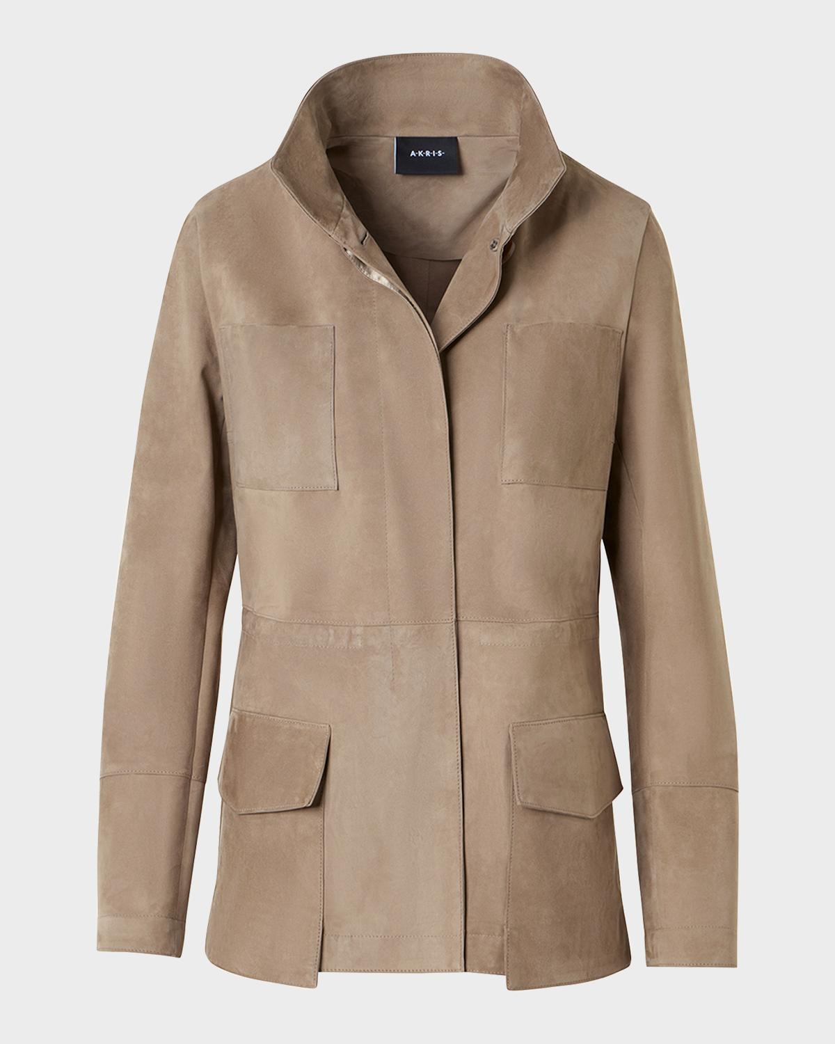 Akris Chianti Suede Utility Jacket