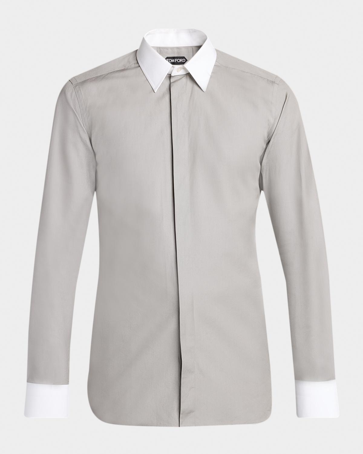 Men & apos;s Poplin Contrast-Trim Sport Shirt