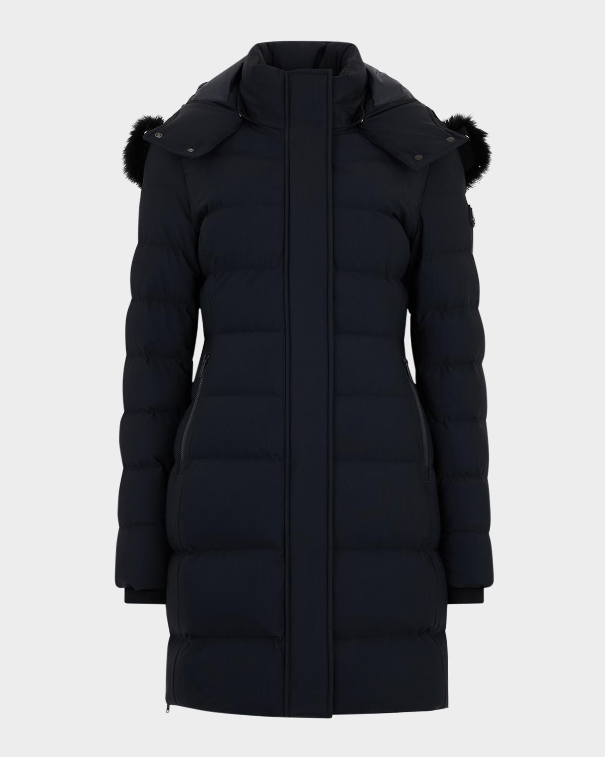 Moose Knuckles Watershed 3 Down Parka with Detachable Hood & Shearling Trim