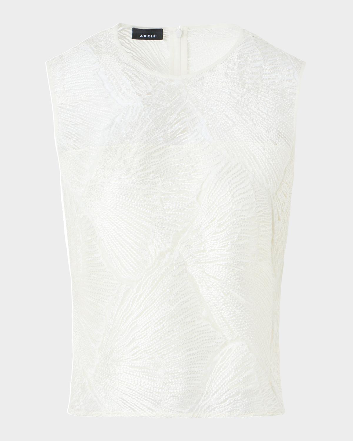 Akris Lacquered Sea Fan Lace Sleeveless Top