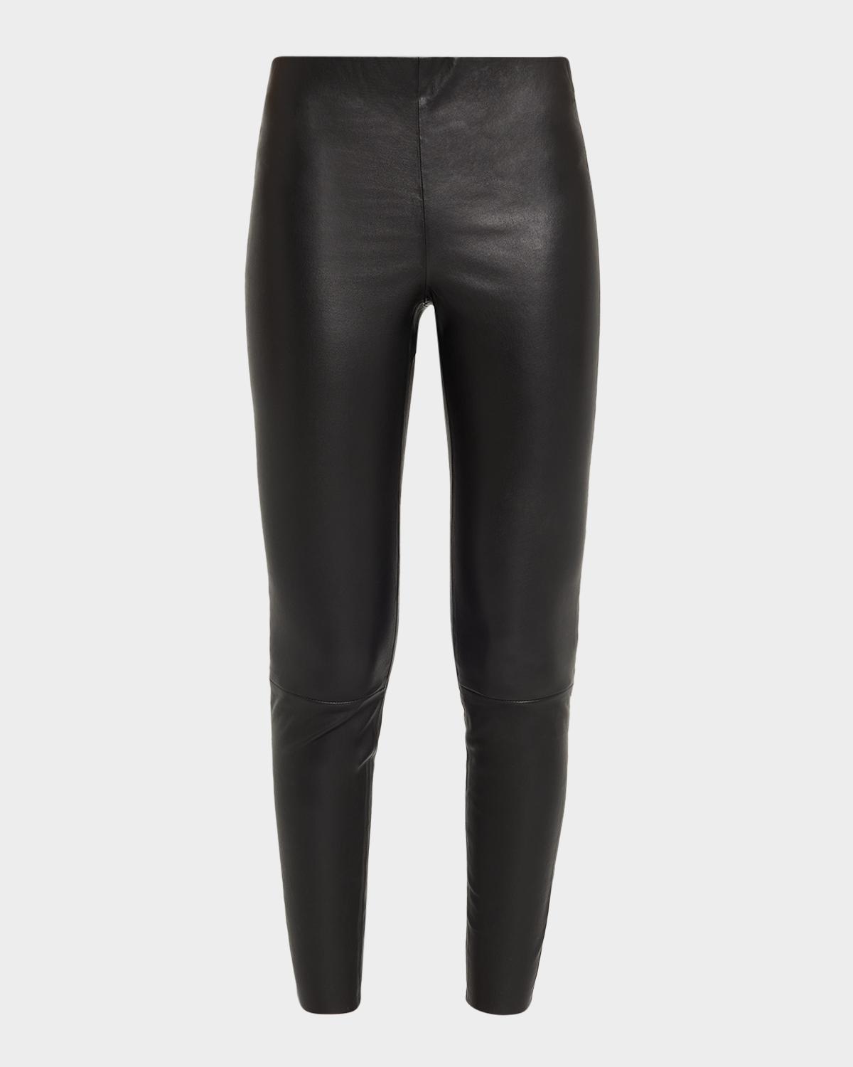 ALICE + OLIVIA Lennox Mid-Rise Leather Leggings