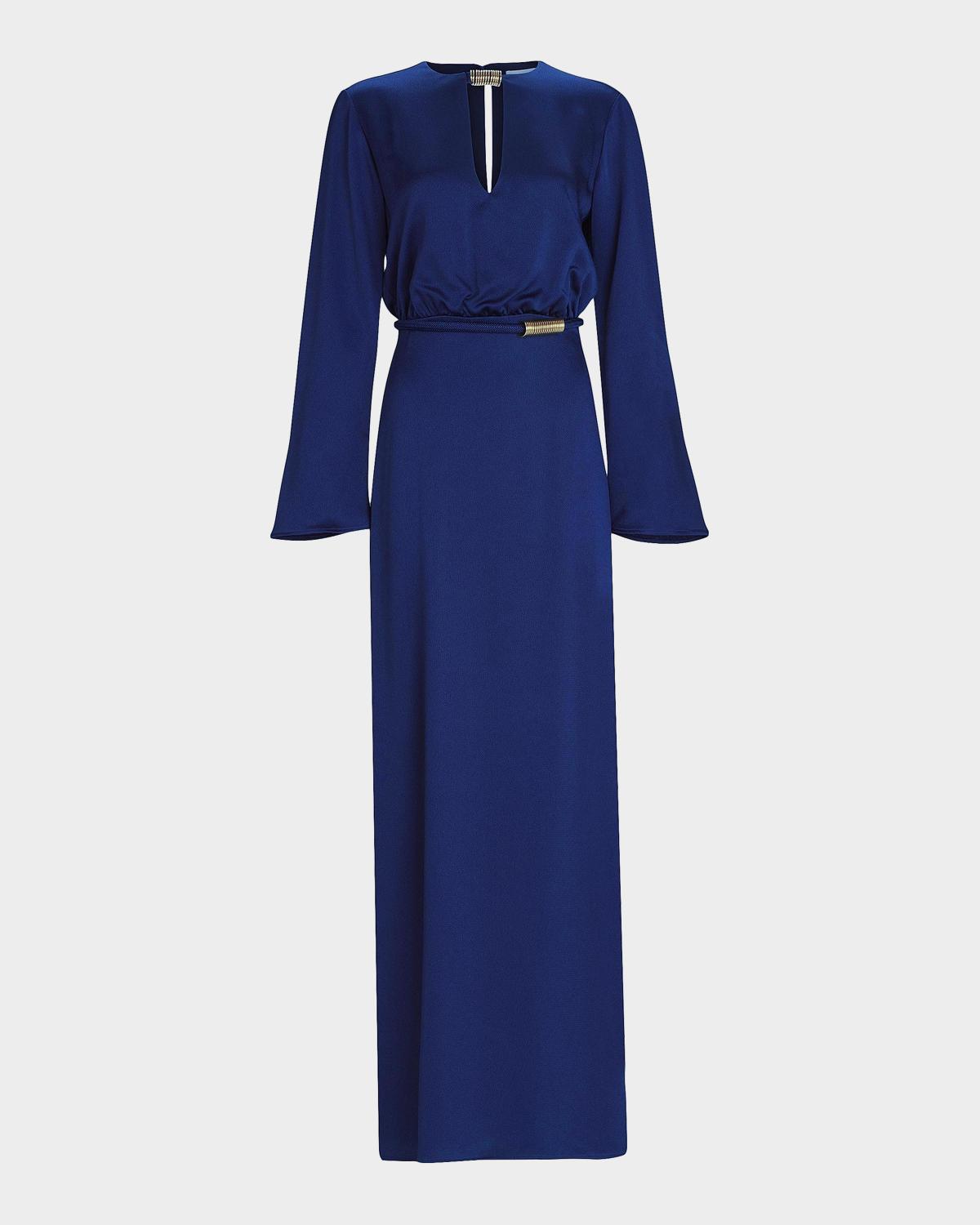 Silvia Tcherassi Cassy Hammered Satin Maxi Dress