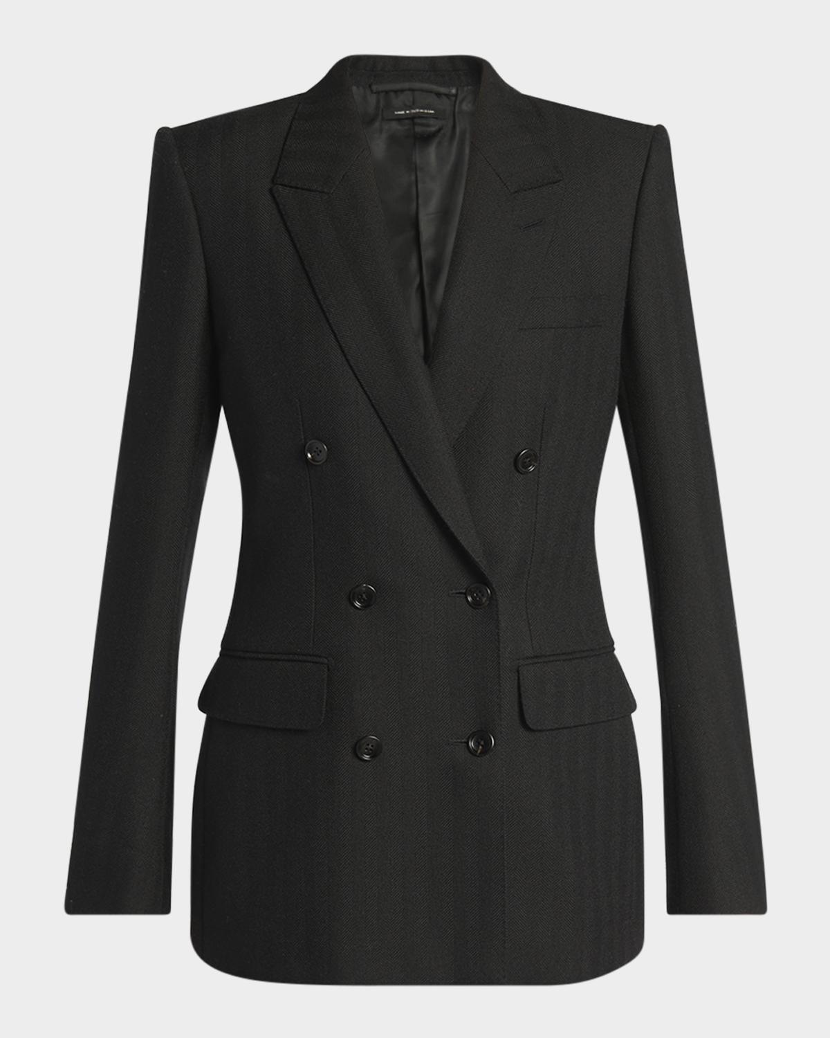 TOM FORD Herringbone Double-Breasted Blazer