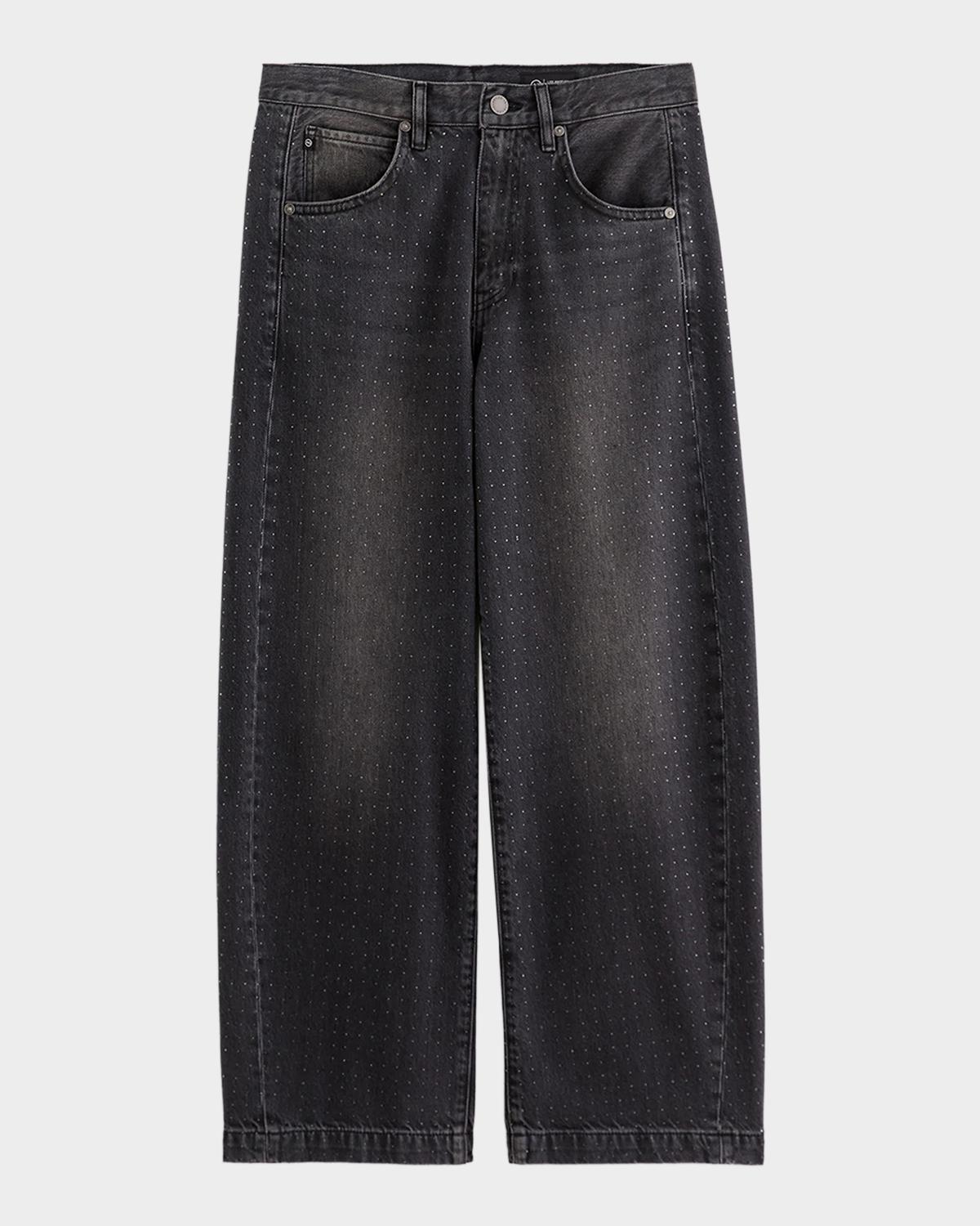 AG Jeans Hattie Embellished High-Rise Barrel Jeans