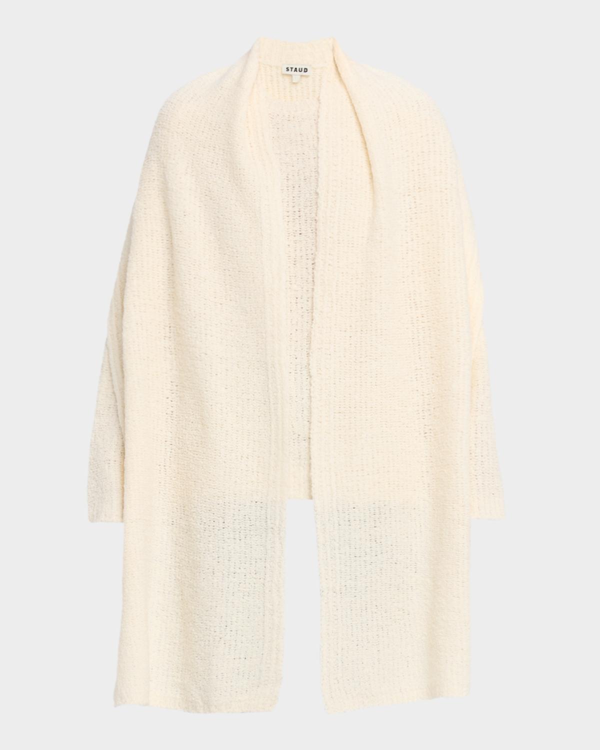 STAUD Siren Scarf-Detailed Boucle Yarn Sweater