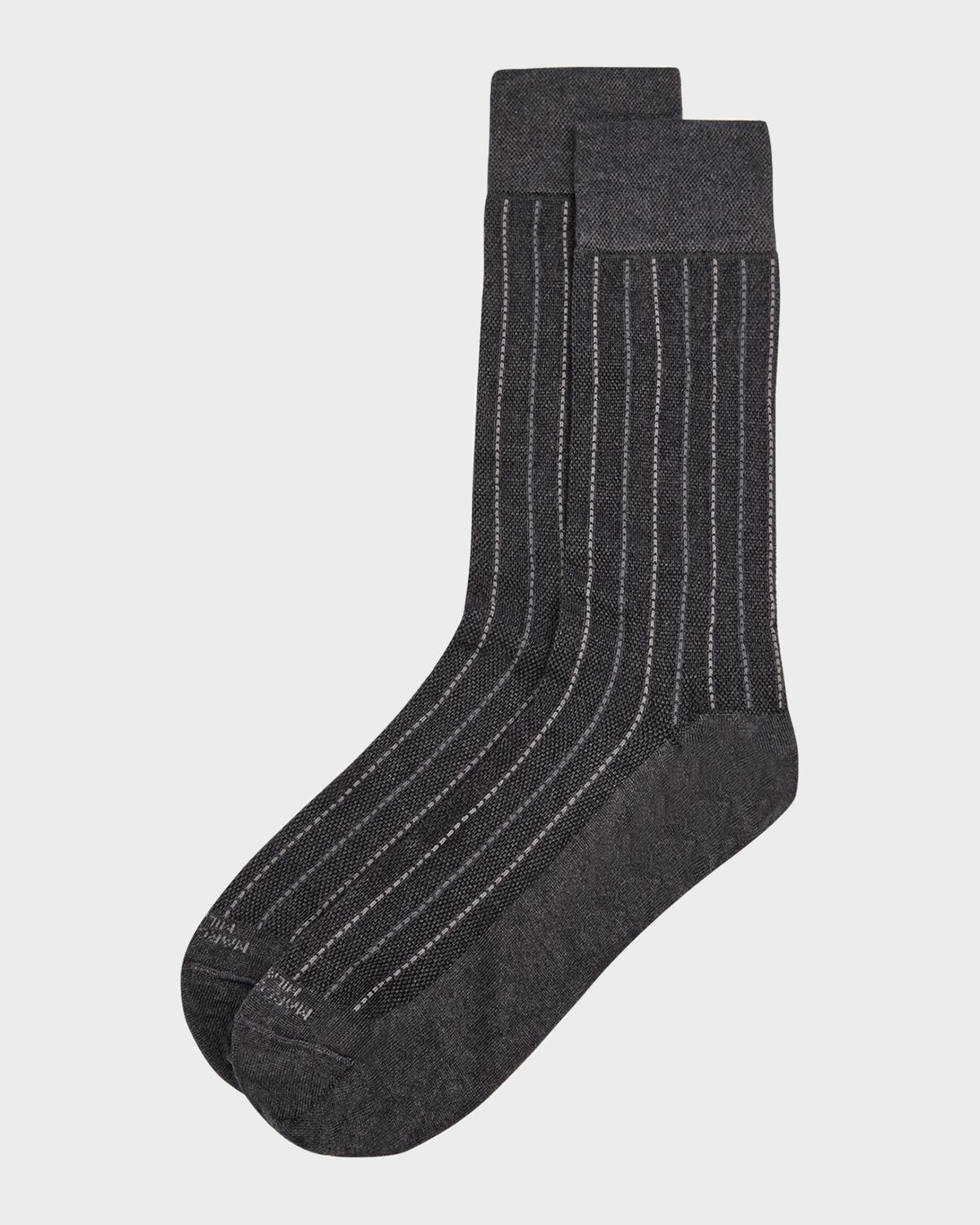 Marcoliani Men's Elegance Pique Crew Socks