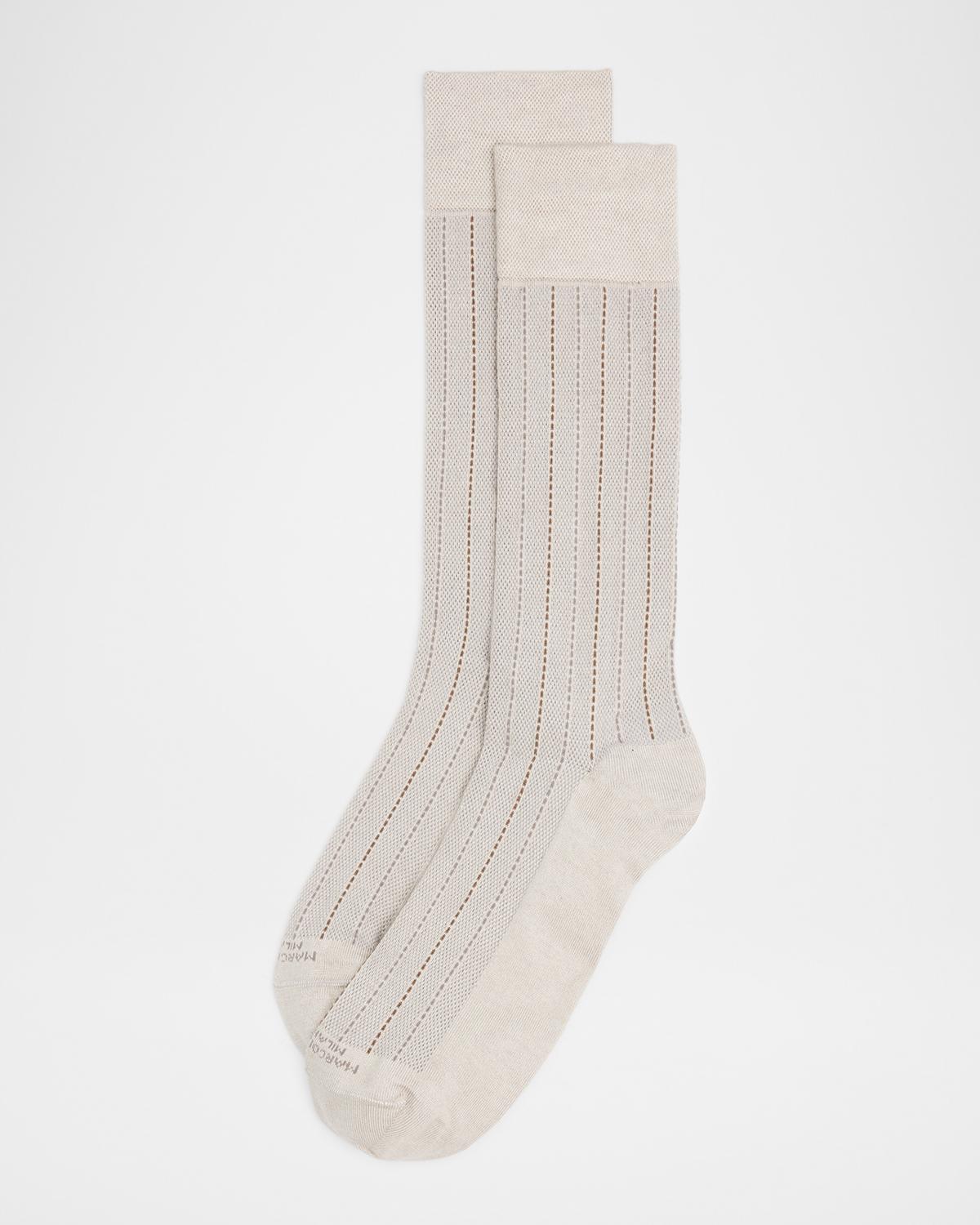 Marcoliani Men's Elegance Pique Crew Socks