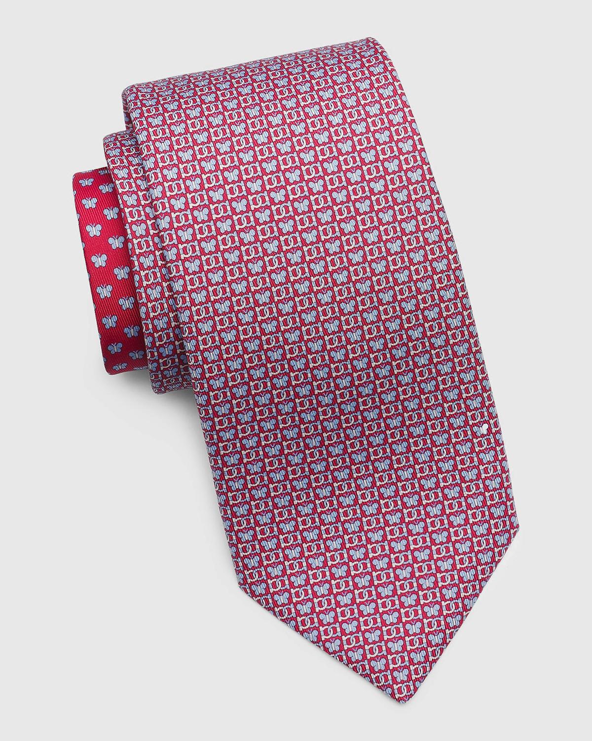 FERRAGAMO Men's Brigitte Gancini Butterfly Silk Tie
