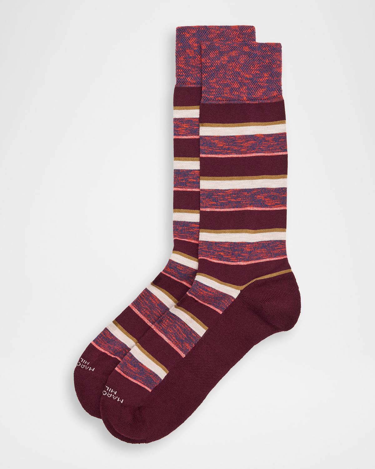 Marcoliani Men's Multi-Stripe Crew Socks