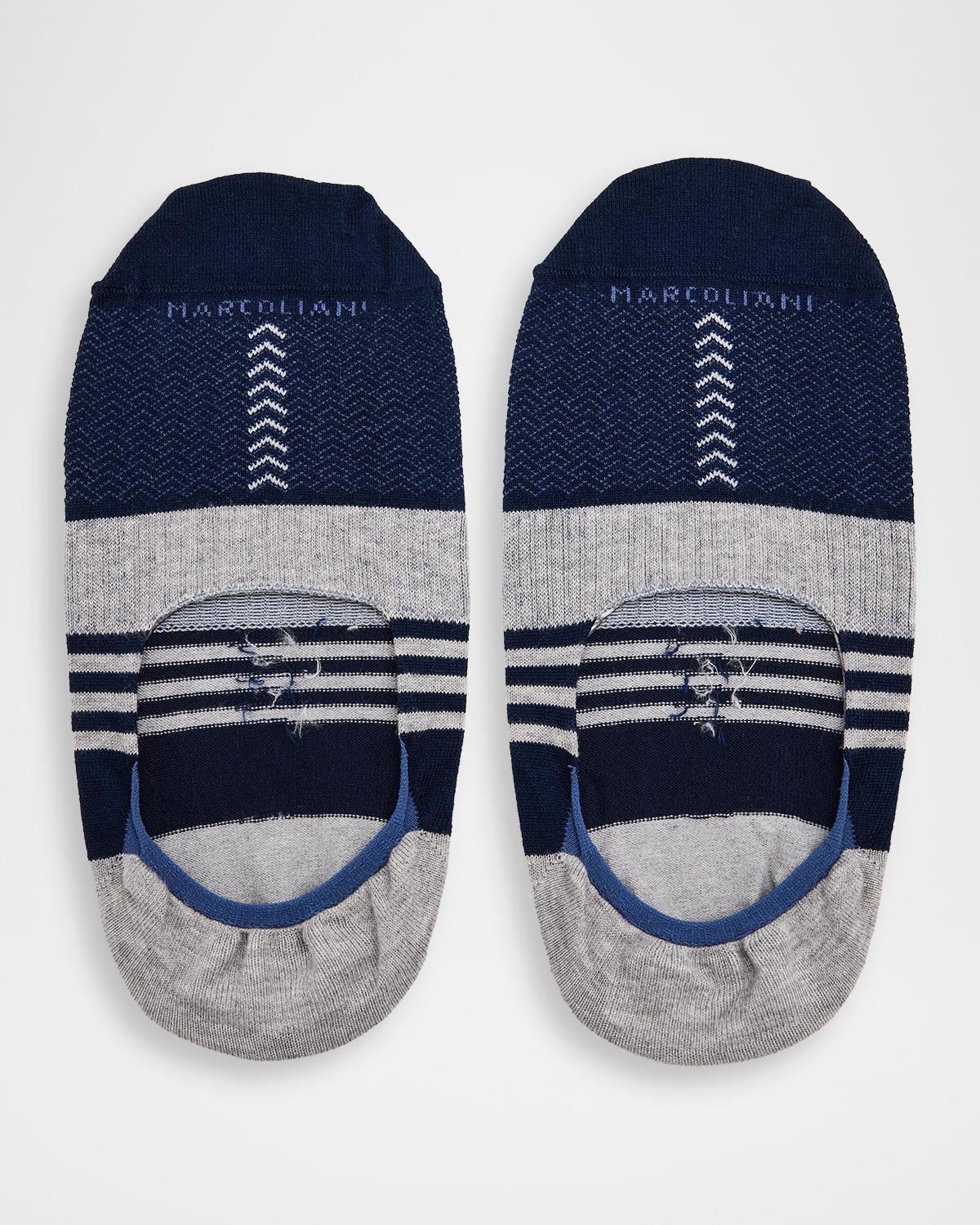 Marcoliani Men's Invisible Touch Cotton No-Show Socks