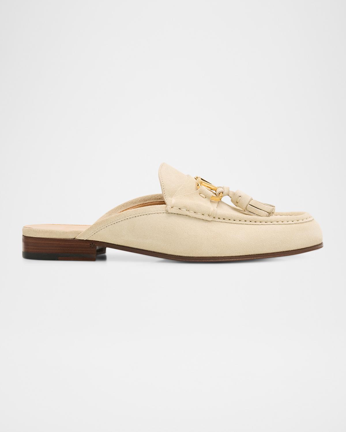 VLogo Signature Suede Loafer Mules