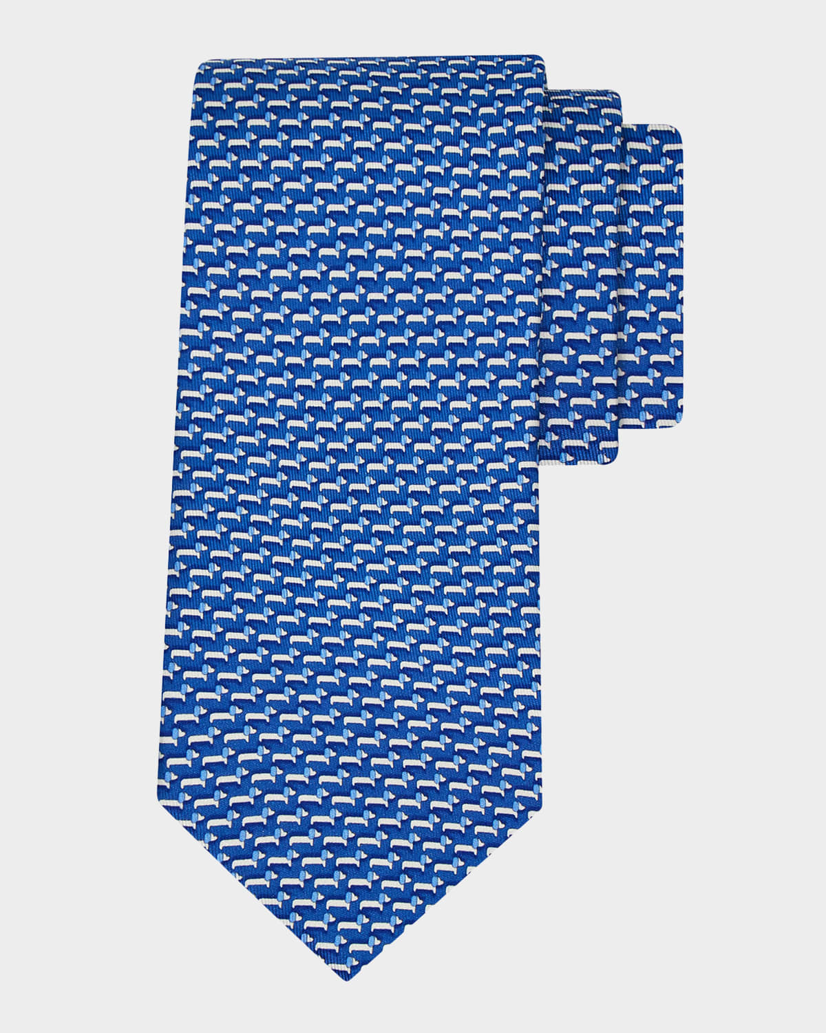 Ferragamo Men 's Mini-Dachshund Dog Silk Tie | Thumbnail 4