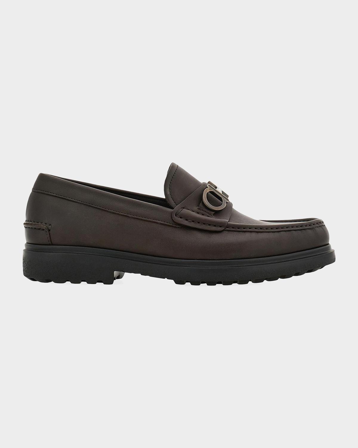 FERRAGAMO Tobias Gancini Leather Loafers