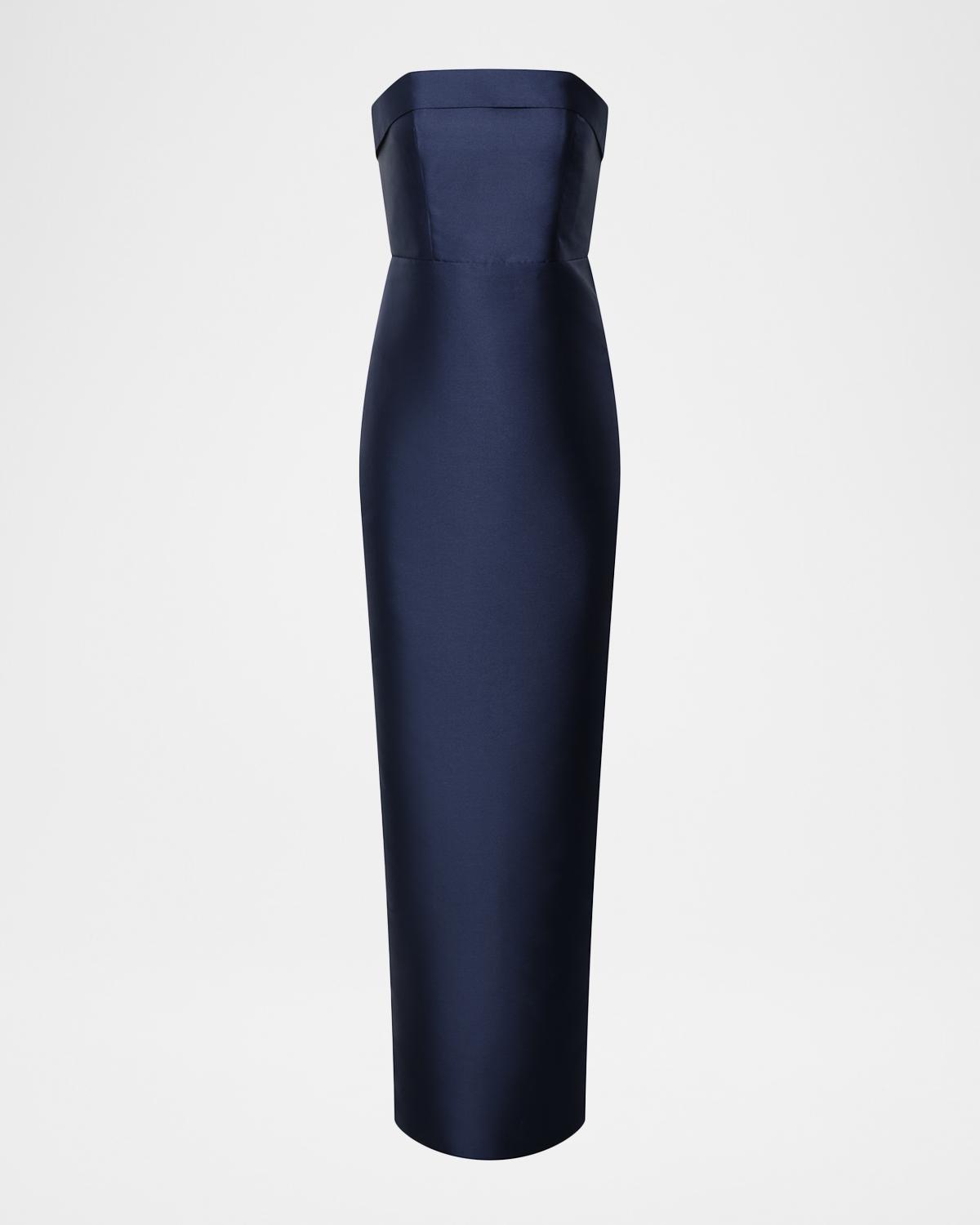 Theia Gaia Strapless Mikado Column Gown