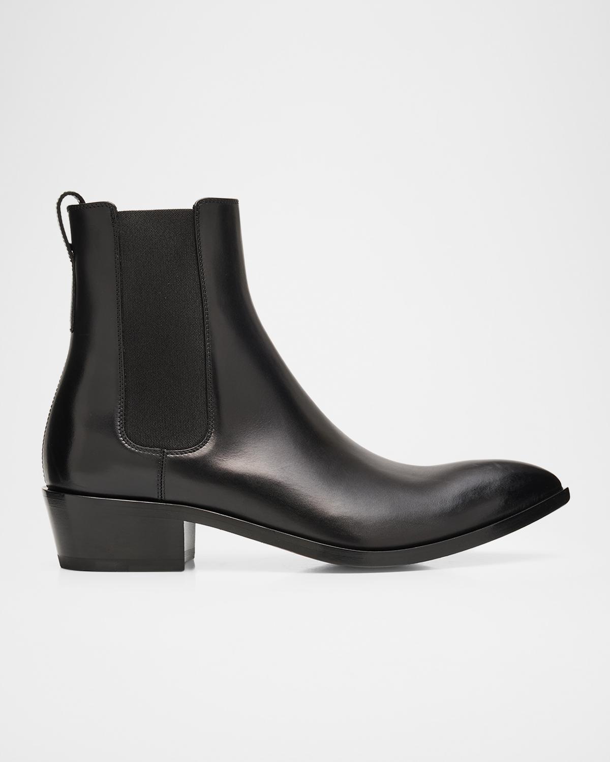 TOM FORD Men's Burnished Leather Chelsea Boots