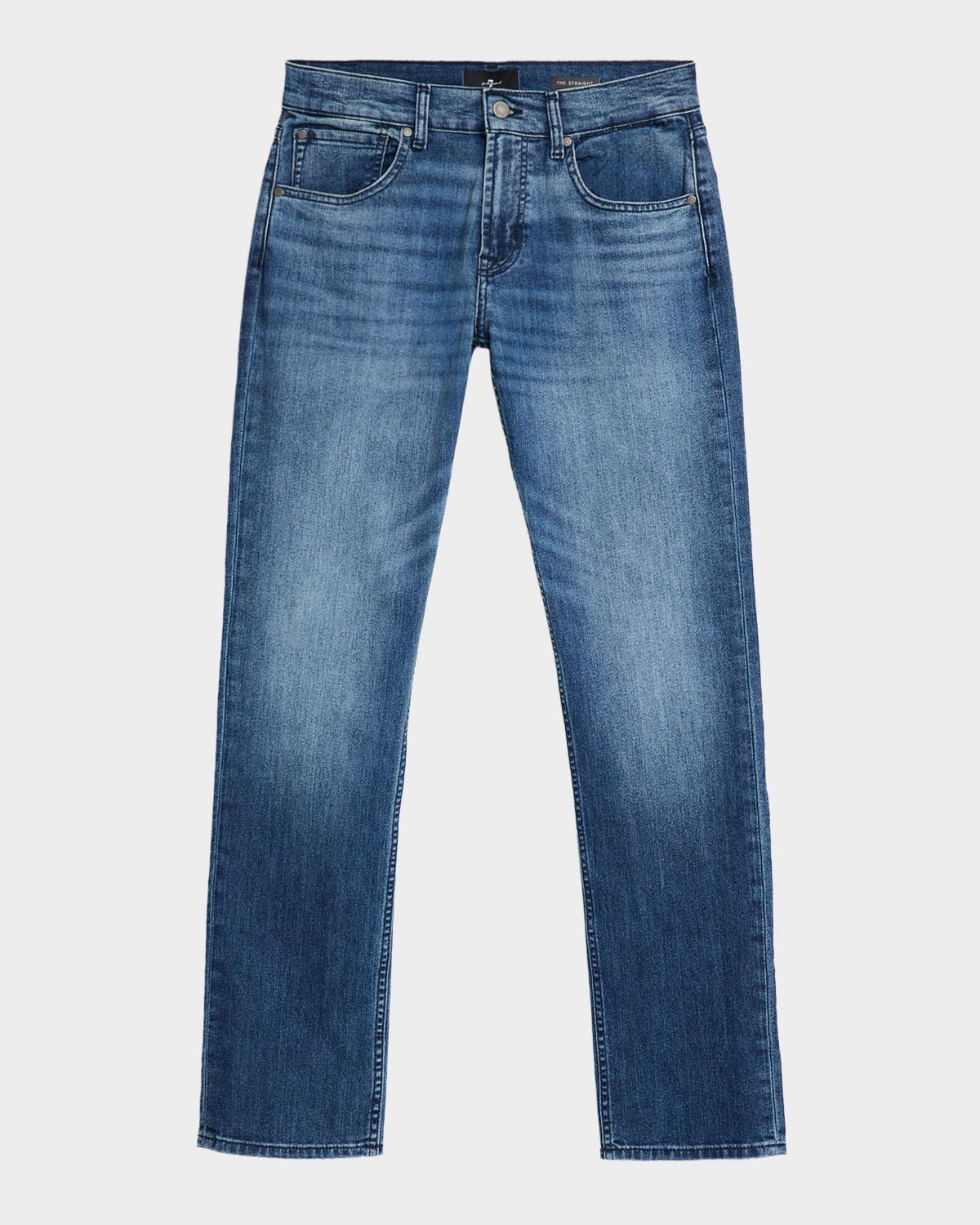 7 For All Mankind Men's The Straight Faded Denim Jeans