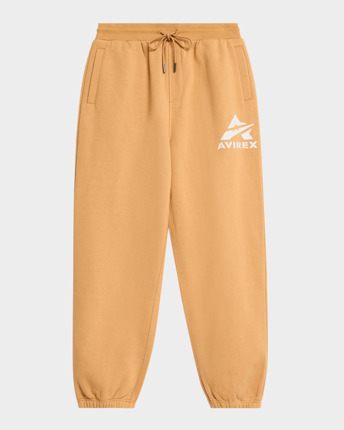 AVIREX Men's Big A Cotton Fleece Drawstring Jogger Pants