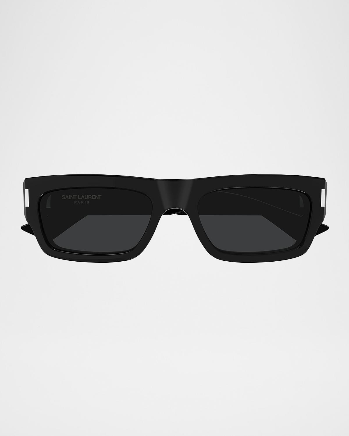 Saint Laurent Men's Sl 837-001 Acetate Rectangular Sunglasses
