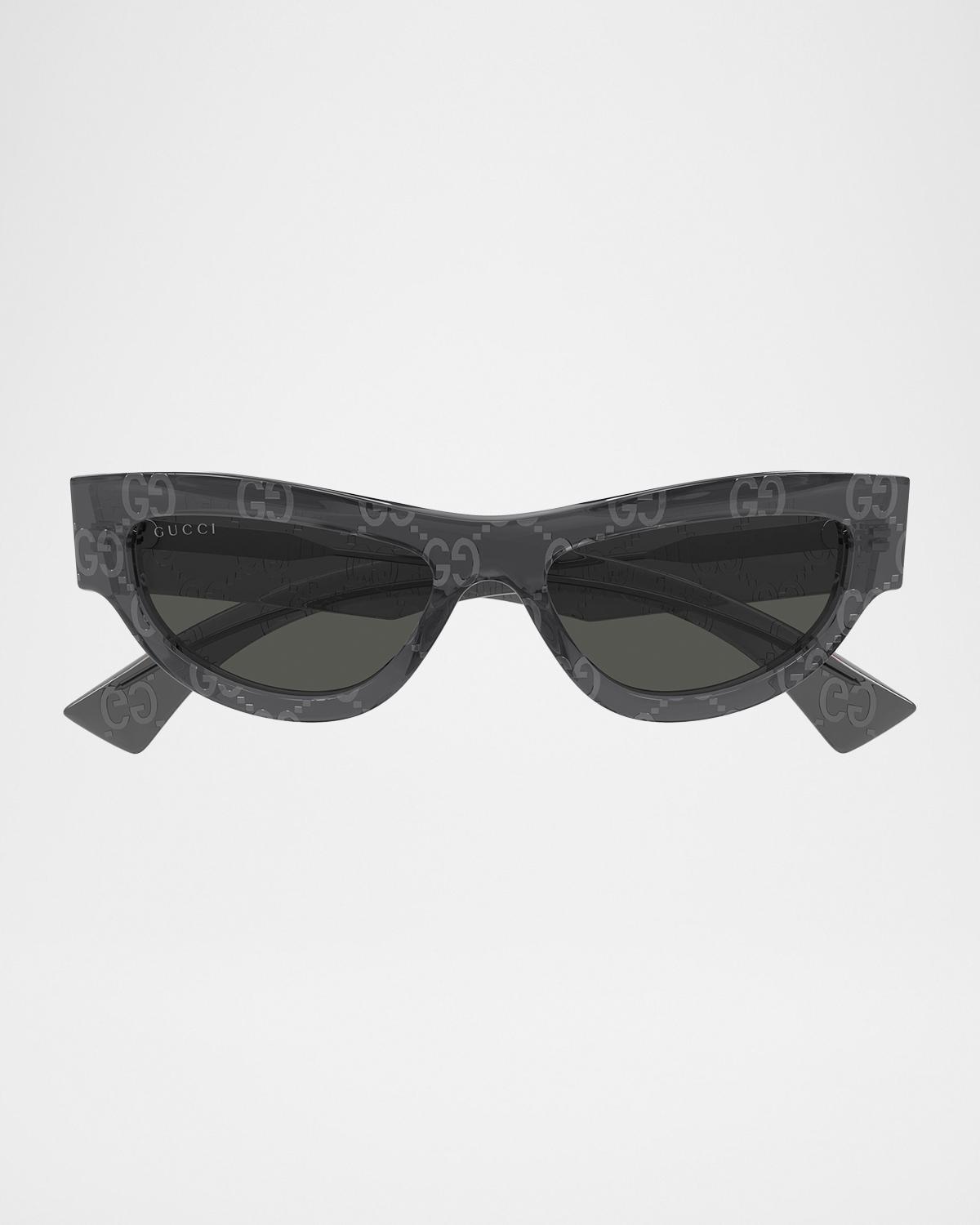 Gucci Miami Logo 53mm Acetate Cat-Eye Sunglasses