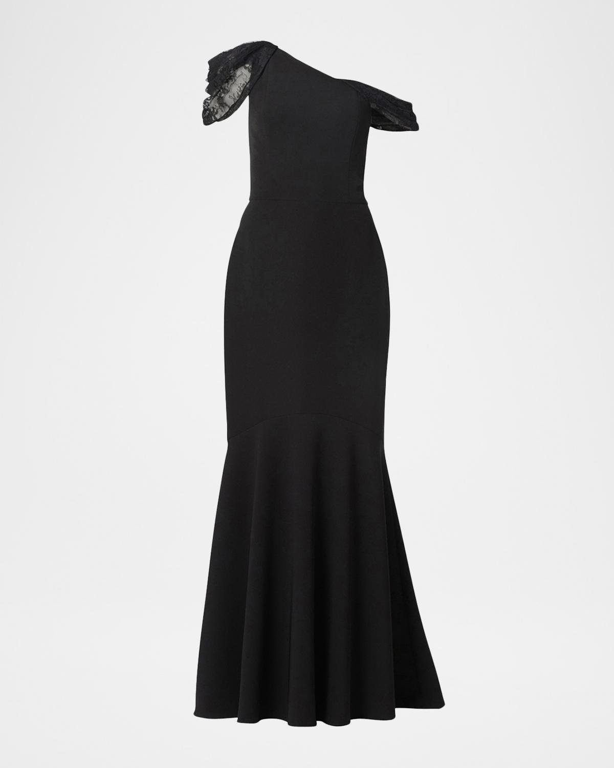 Shoshanna Tayla One-Shoulder Mermaid Gown