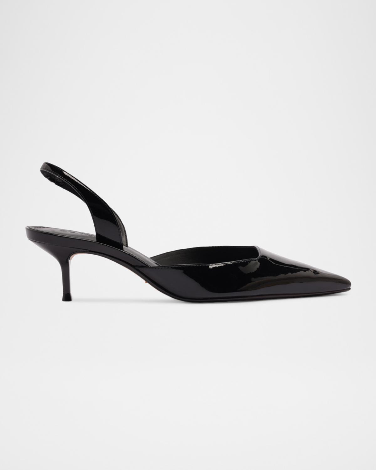 Schutz Paola Patent Leather Slingback Mid Pumps