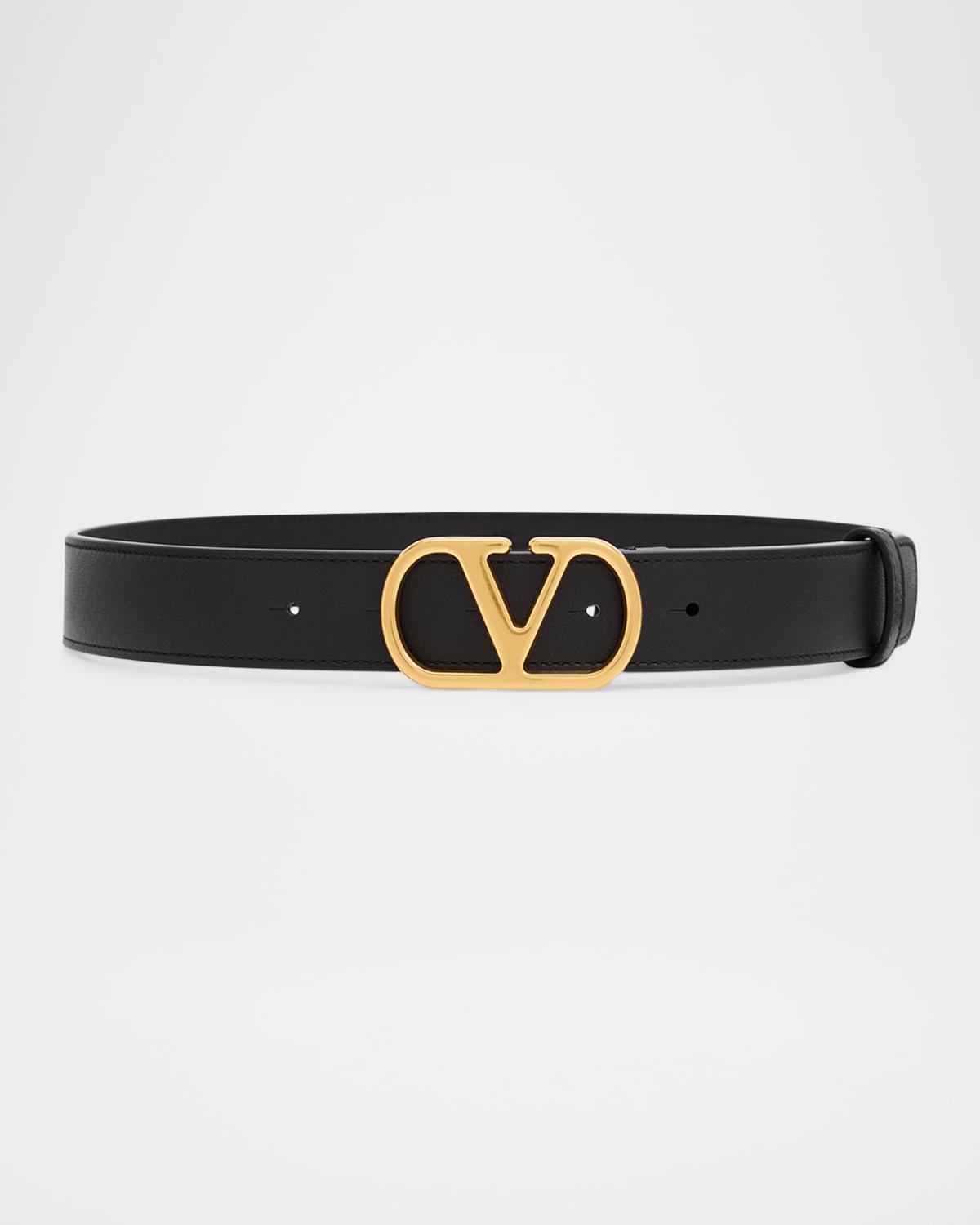 VLogo Signature Leather Belt, 30mm