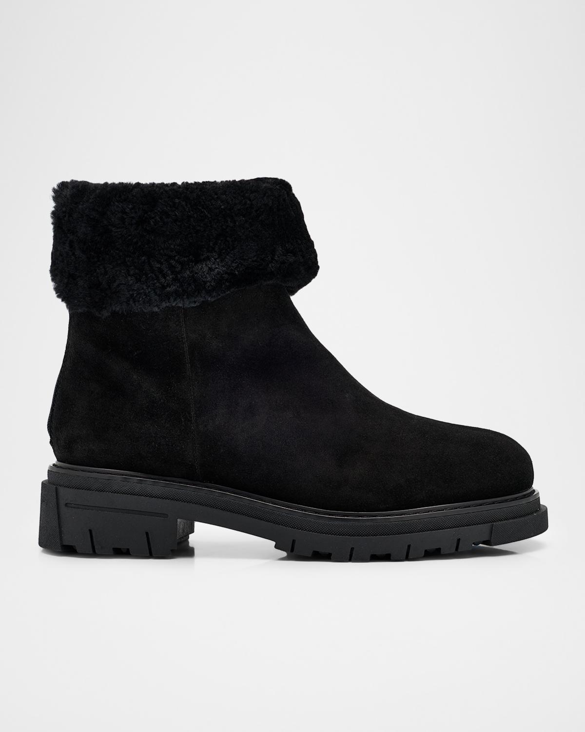 La Canadienne Dory Shearling-Lined Waterproof Suede Ankle Boots