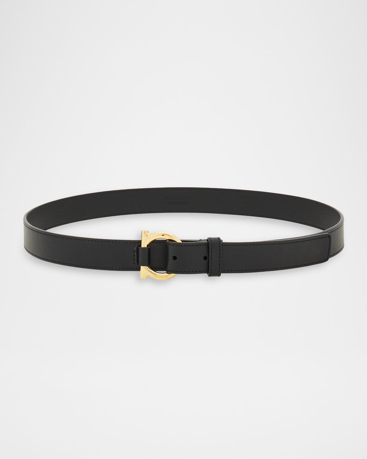 FERRAGAMO Donna Leather Gancini Belt