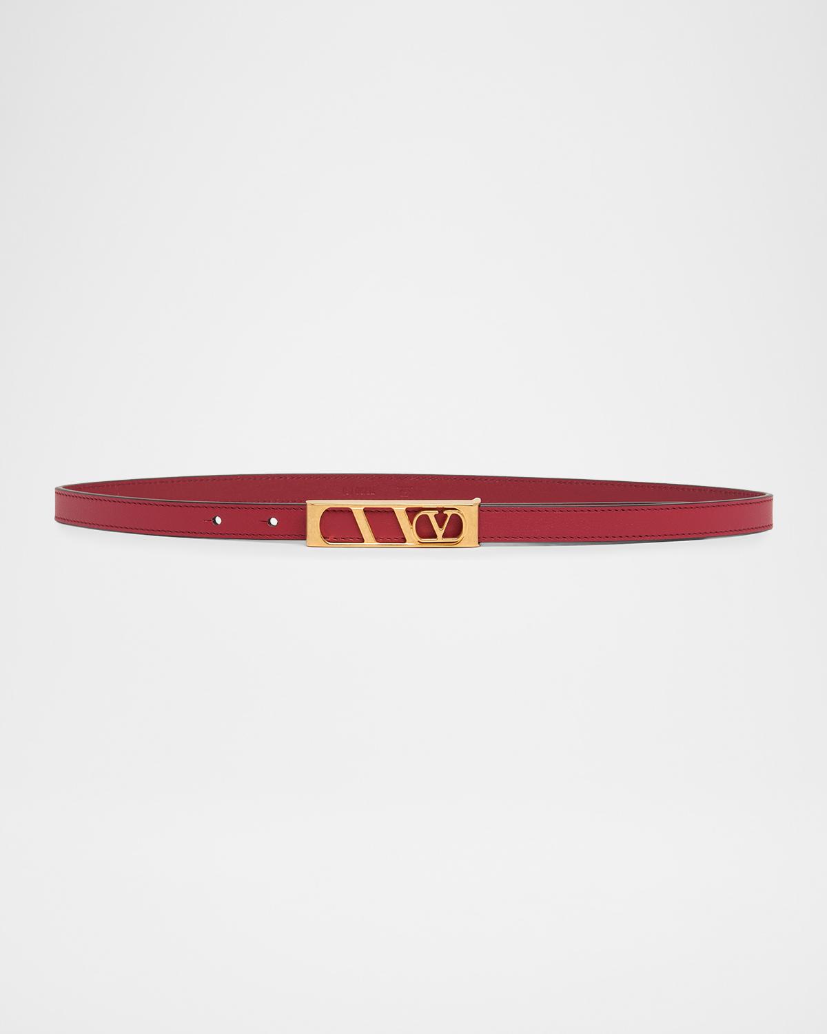 VLogo Signature Skinny Calfskin Belt, 15mm