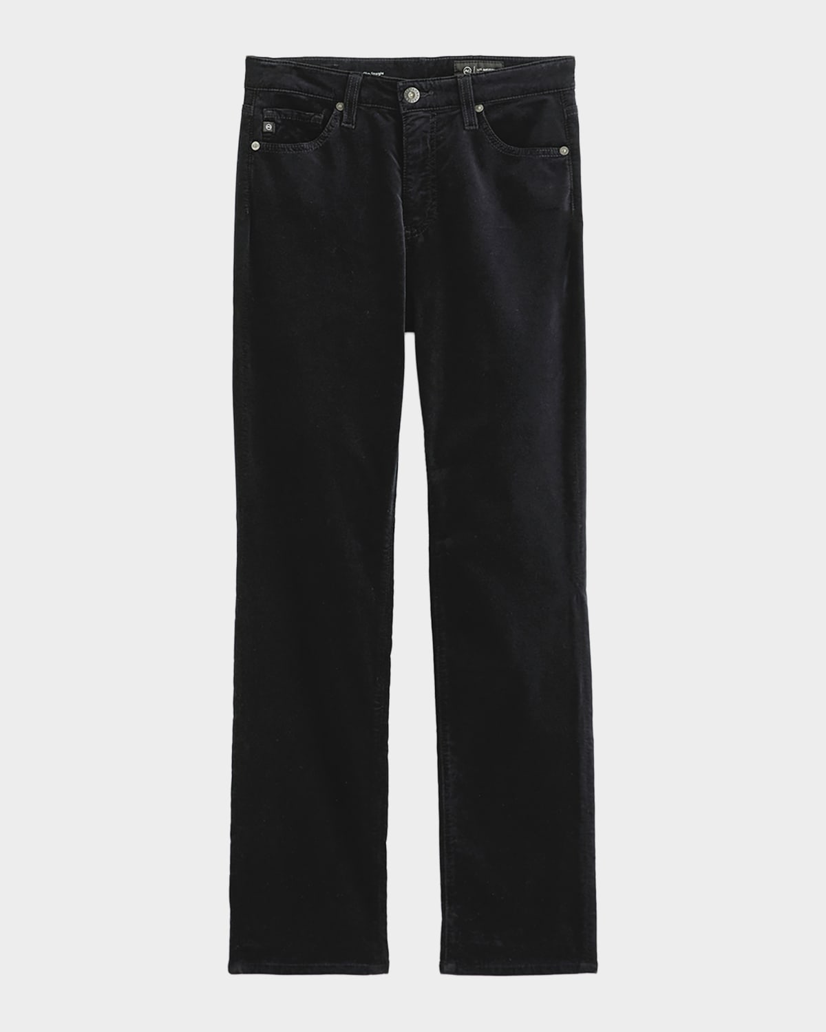Mari Mid-Rise Slim Straight Velvet Jeans