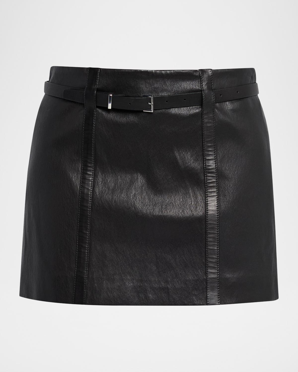 FRAME The Leather Belt Mini Skirt