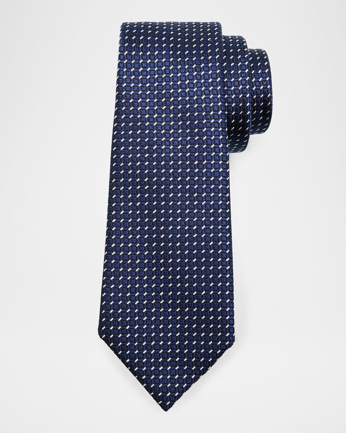 TOM FORD Men 's Micro Dash Mulberry Silk Tie | Thumbnail 4