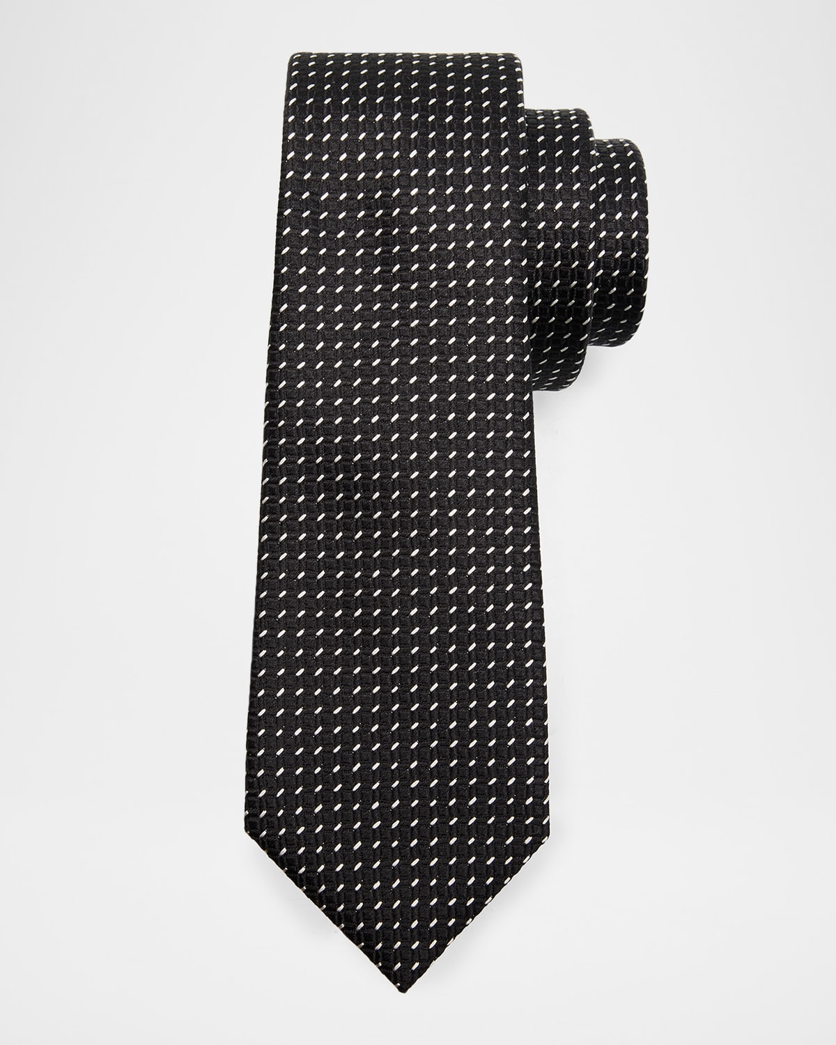 TOM FORD Men 's Micro Dash Mulberry Silk Tie