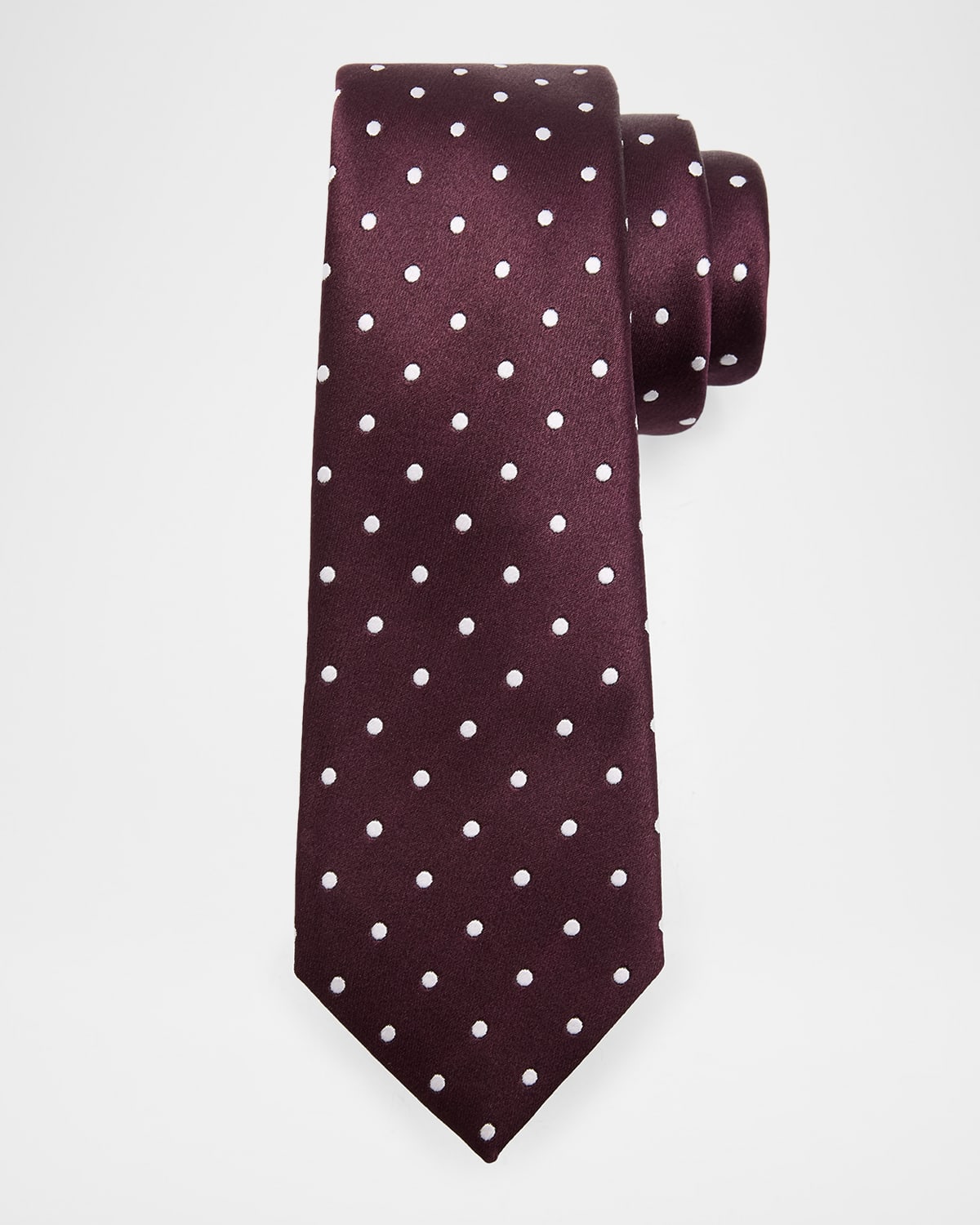 TOM FORD Men 's Polka Dot Mulberry Silk Tie | Thumbnail 4