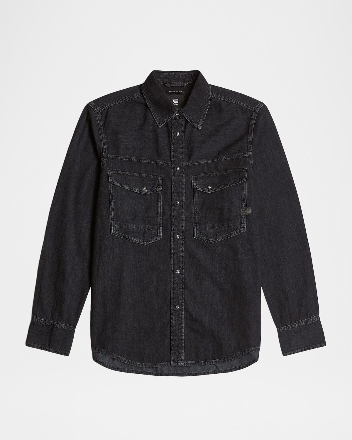 G-STAR RAW Men's Dakota Slim Fit Western Snap-Front Overshirt