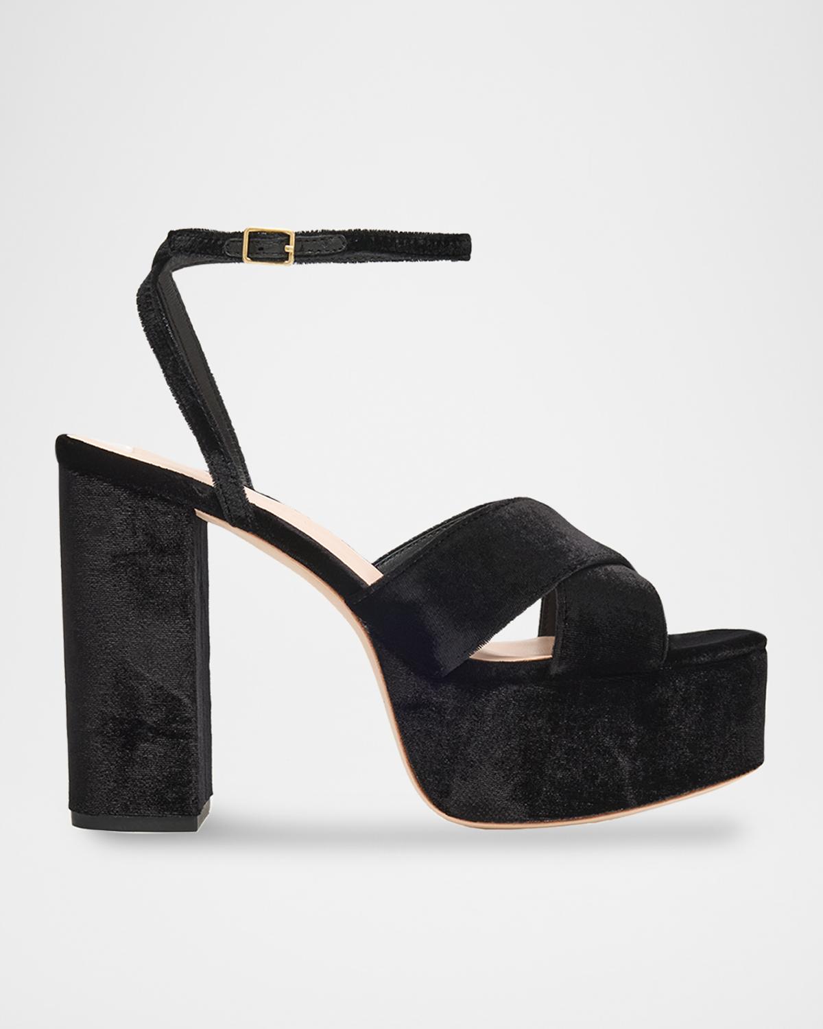 Loeffler Randall 130mm Loretta Velvet Platform Sandals