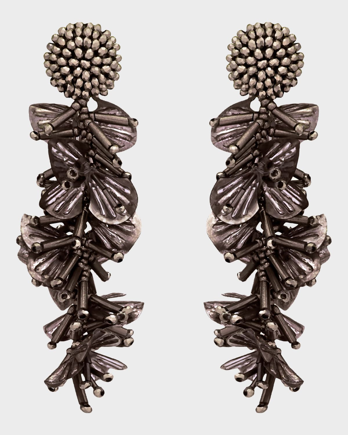Oscar de la Renta Sequin Tassel Drop Earrings