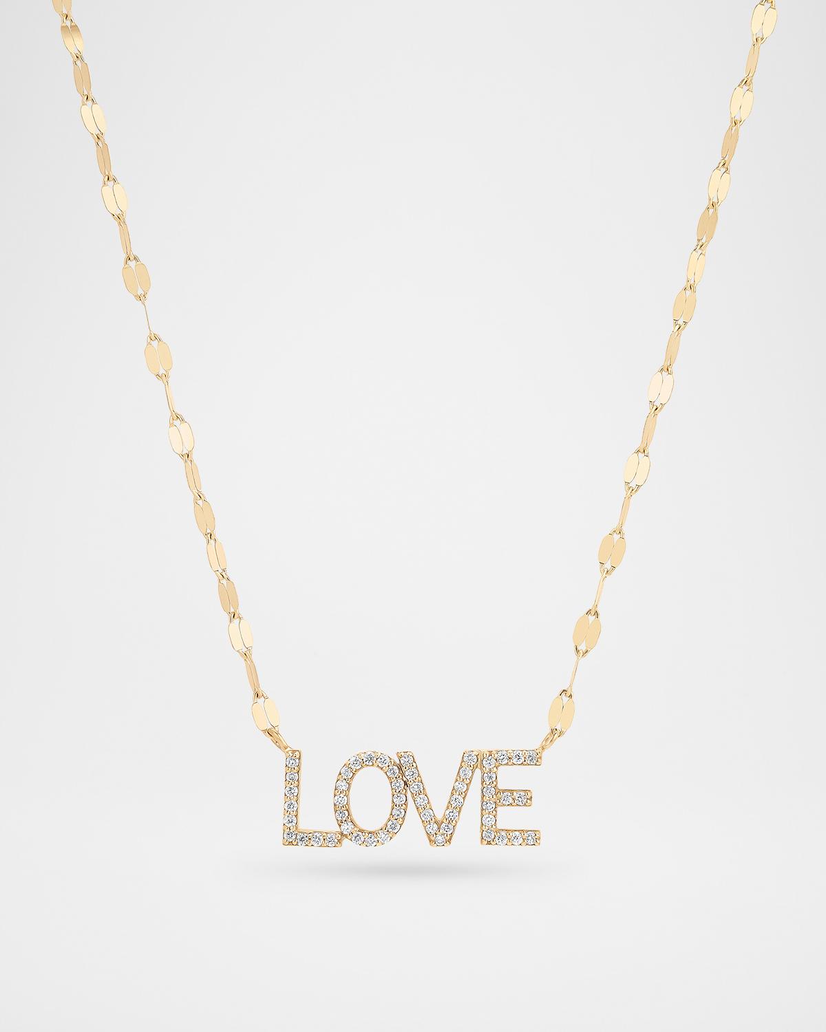 Mini Diamond LOVE Nameplate Necklace