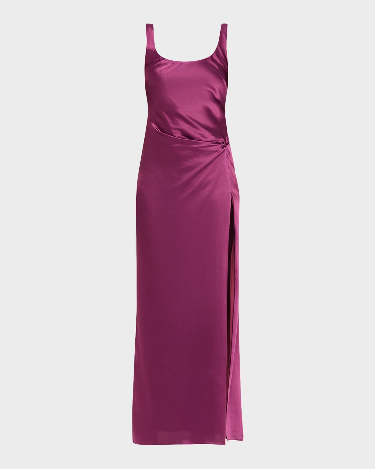 Anna Quan Etta Satin Column Dress In Purple