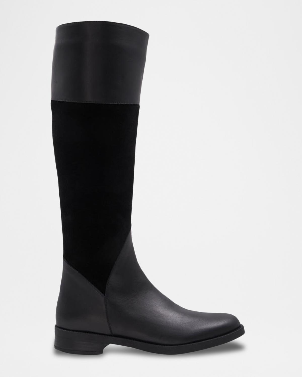 Aquatalia Regina Mixed Leather Riding Boots