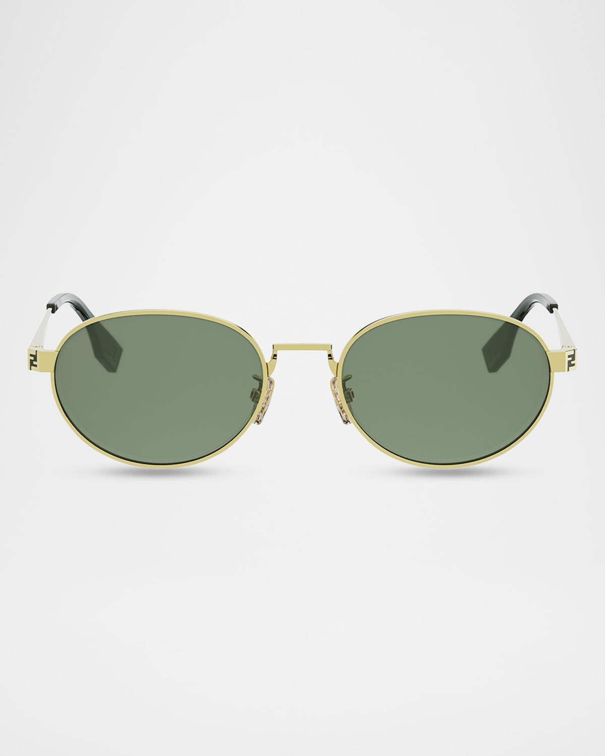 Fendi Men's Fendi Sky Gold-Tone Metal Round Sunglasses